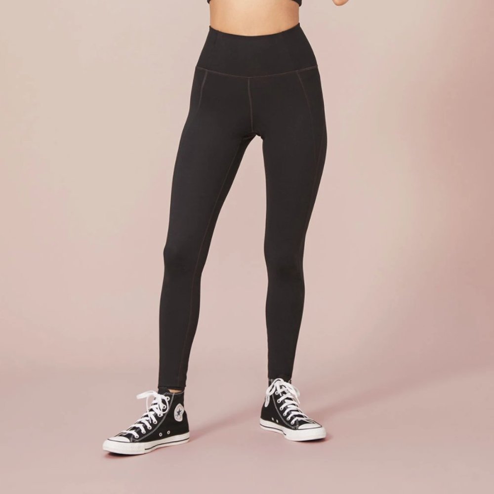 Girlfriend Collective Black High-Rise Leggings - M